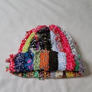 Multicolor Hand Knit Beanie